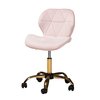 Baxton Studio Savara Contemporary Glam and Luxe Blush Pink Velvet Fabric and Gold Metal Swivel Office Chair 219-11909-ZORO
